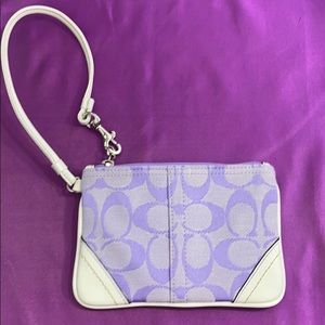 Coach Wristlet Light Purple and white